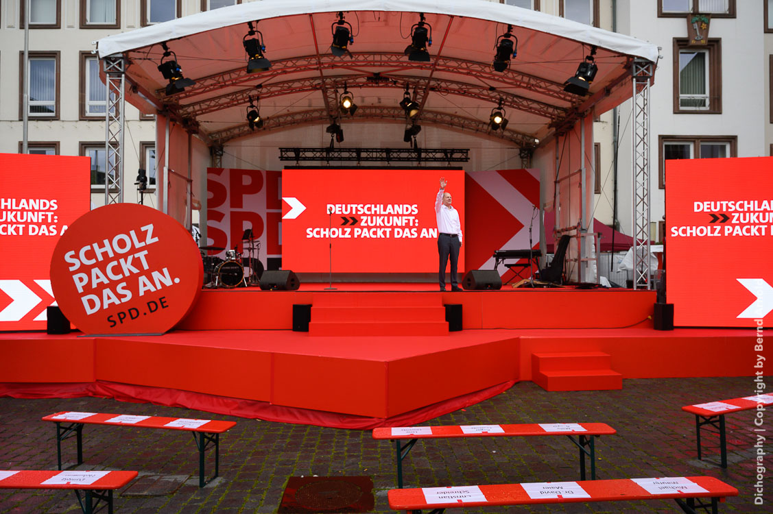 Dichografien des Bundestagswahlkampf 2021 – Olaf Scholz (SPD) in Worms