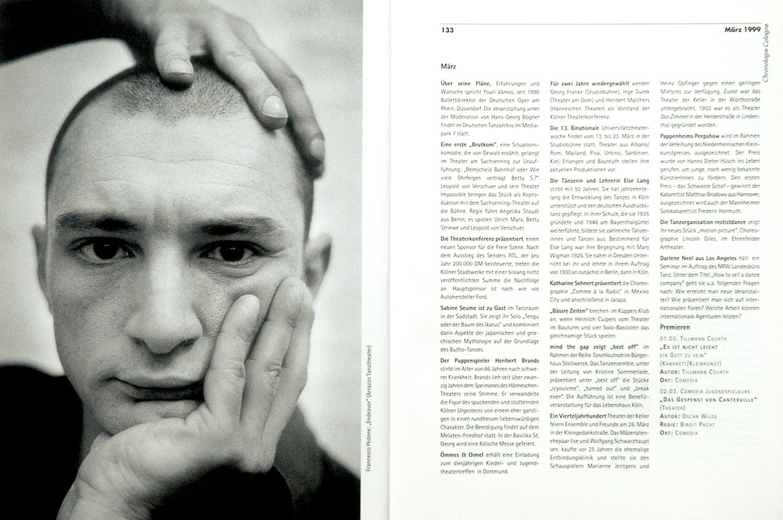 Portrait Tänzer Francesco Pedone - Theaterjahrbuch 1999