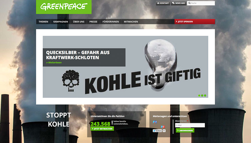 Webseite greenpeace Koehle ist giftig