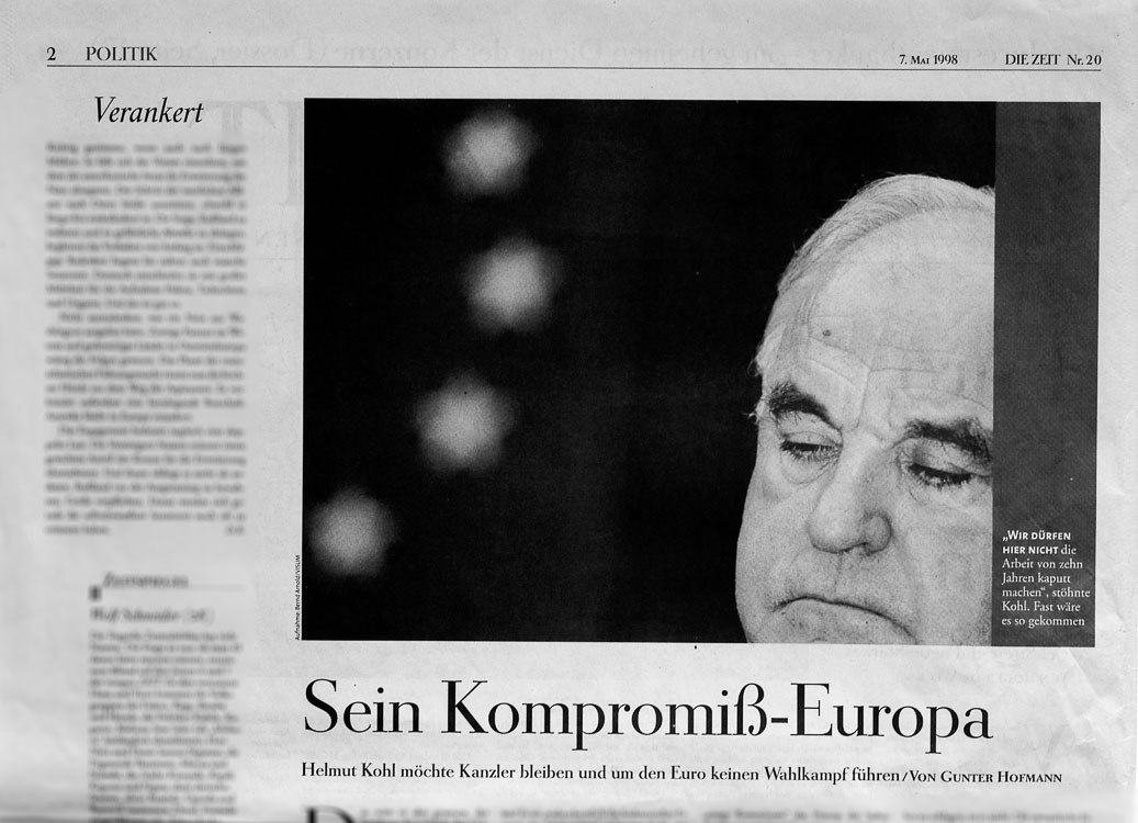 Weekly magazine Die Zeit Helmut Kohl