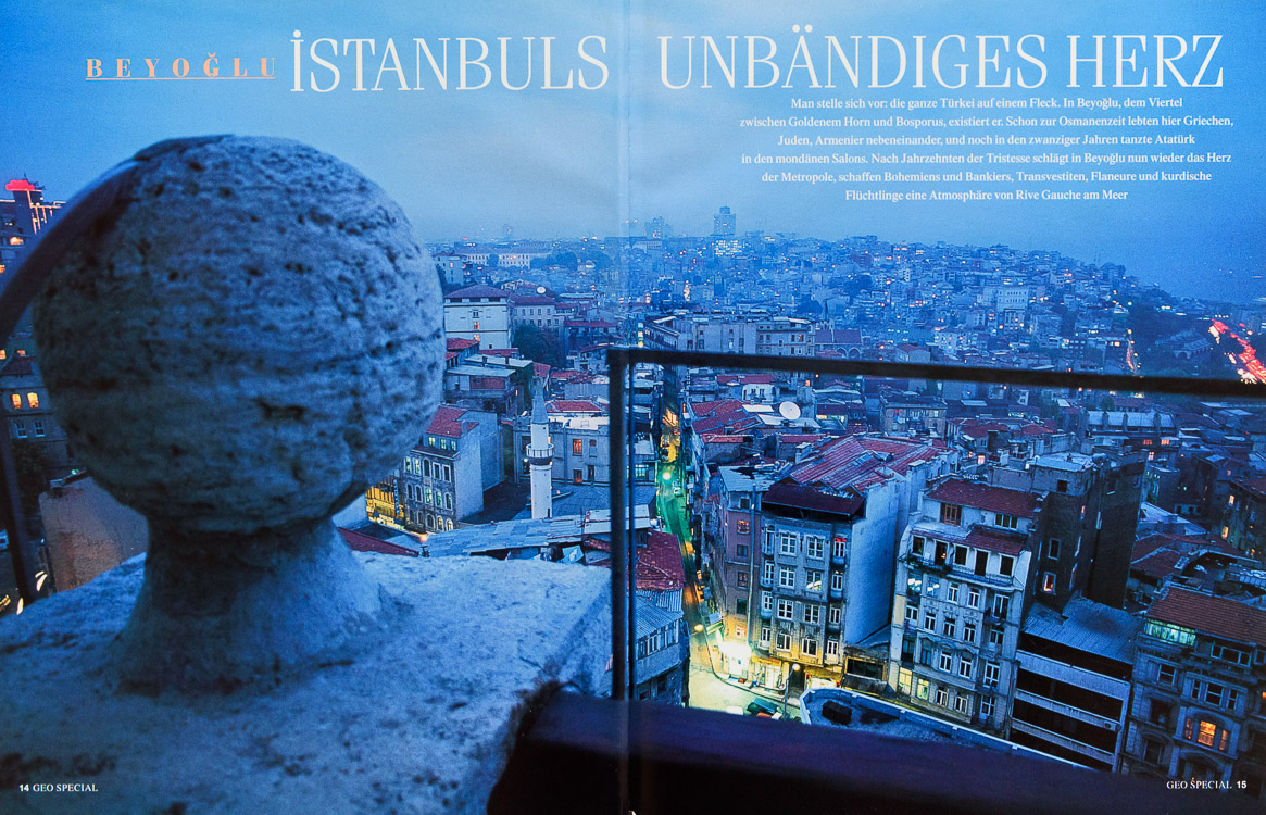 Istanbul Beyoglu Galata Turm bei Nacht in Geo Spezial Türkei, fotografiert von Bernd Arnold