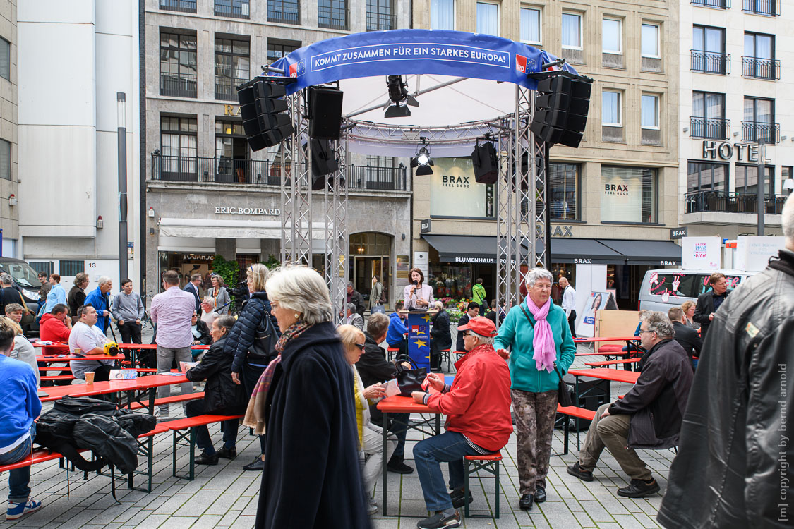 Digitale Montage Europawahlkampf – Katarina Barley in Düsseldorf 2019
