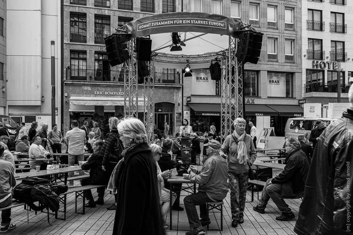 Digitale Montage Europawahlkampf – Katarina Barley in Düsseldorf 2019