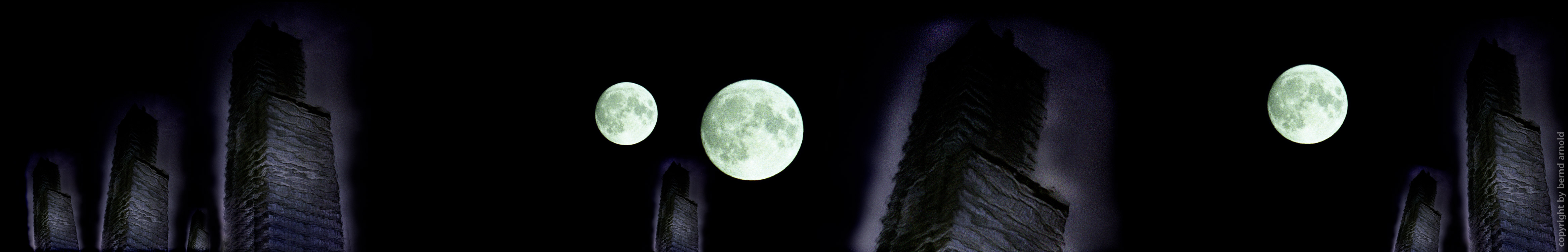 City landscape Cologne with three moons