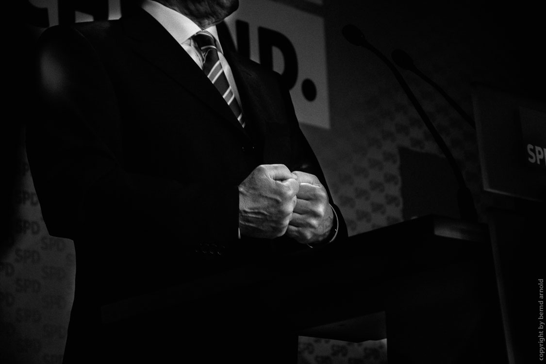 German chancellor Gerhard Schröder, fist, angry and sad in Berlin 2005