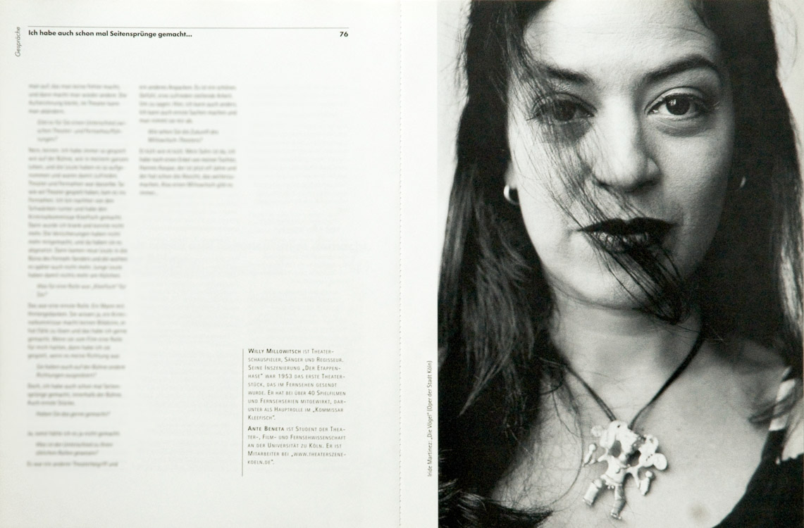 Portrait Sängerin Iride Martinez - Theaterjahrbuch 1999