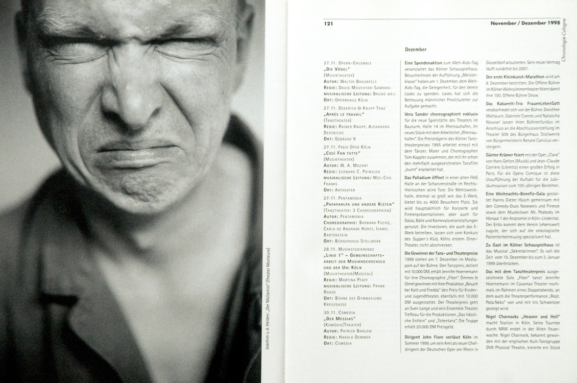 Portrait Schauspieler Joachim von der Heiden - Theaterjahrbuch 1999