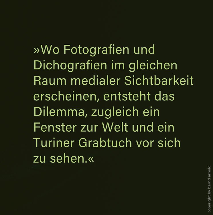 Innenklappe Zitat Dichografie: aus Über die Zukunft der Fotografie, Bernd Arnold