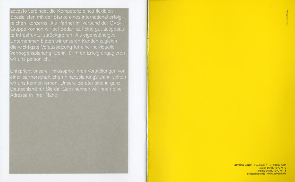 advesto brochure corporate design