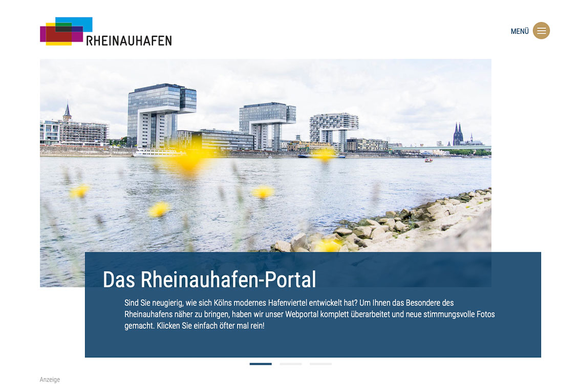 Corporate-Webseite für den Rheinauhafen – Kranhäuser