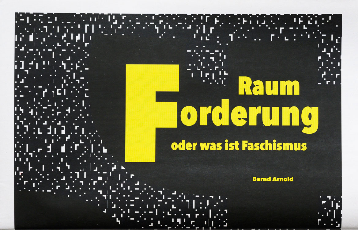 Cover der Bildserie Raumforderung oder was ist Faschismus