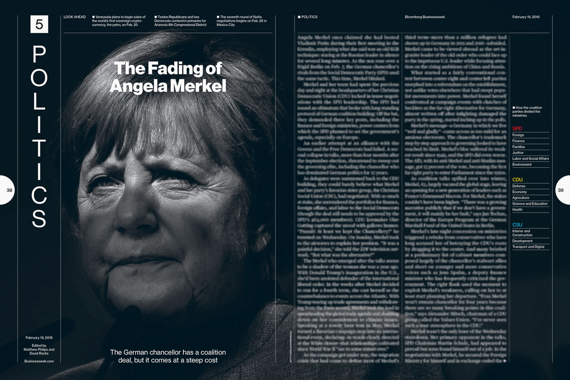 Fotografie Angela Nerkel in Bloomberg Businessweek