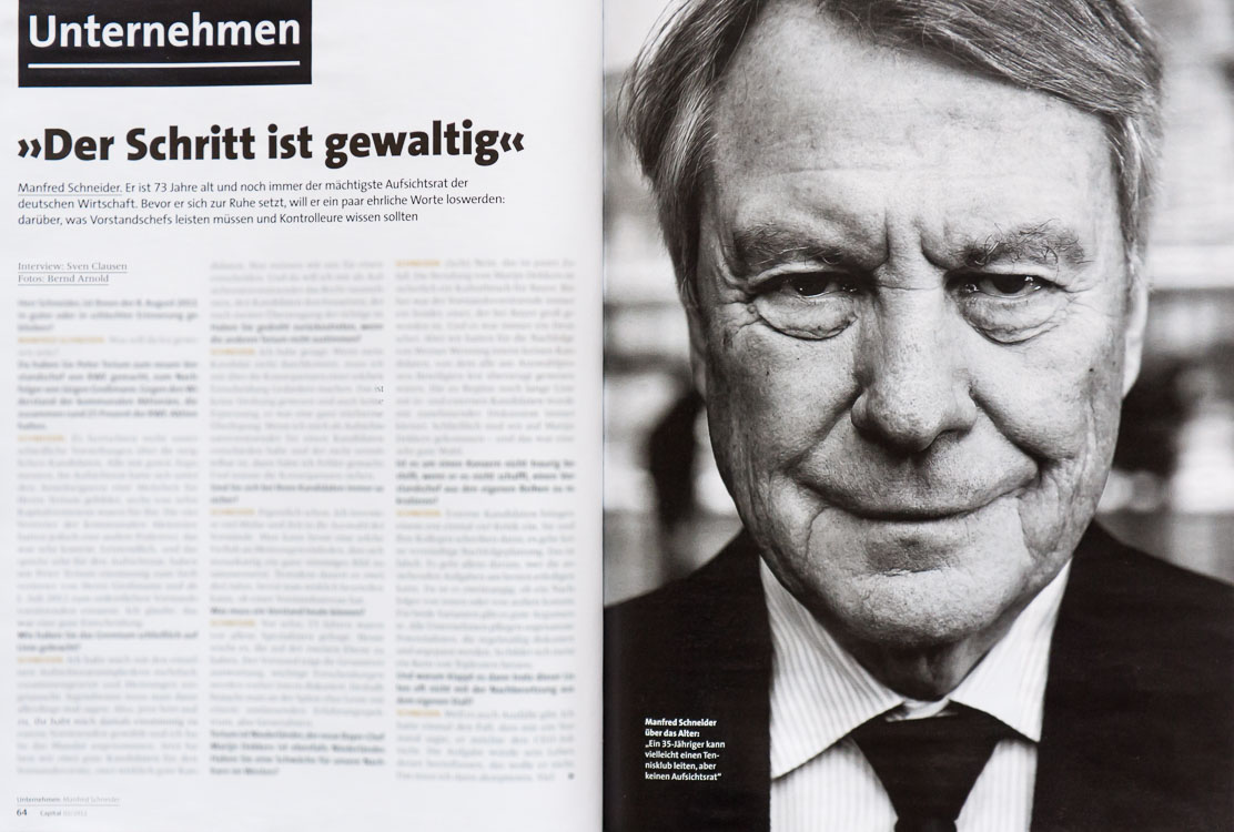 portraiture of CEO Bayer AG Dr. Manfred Schneider