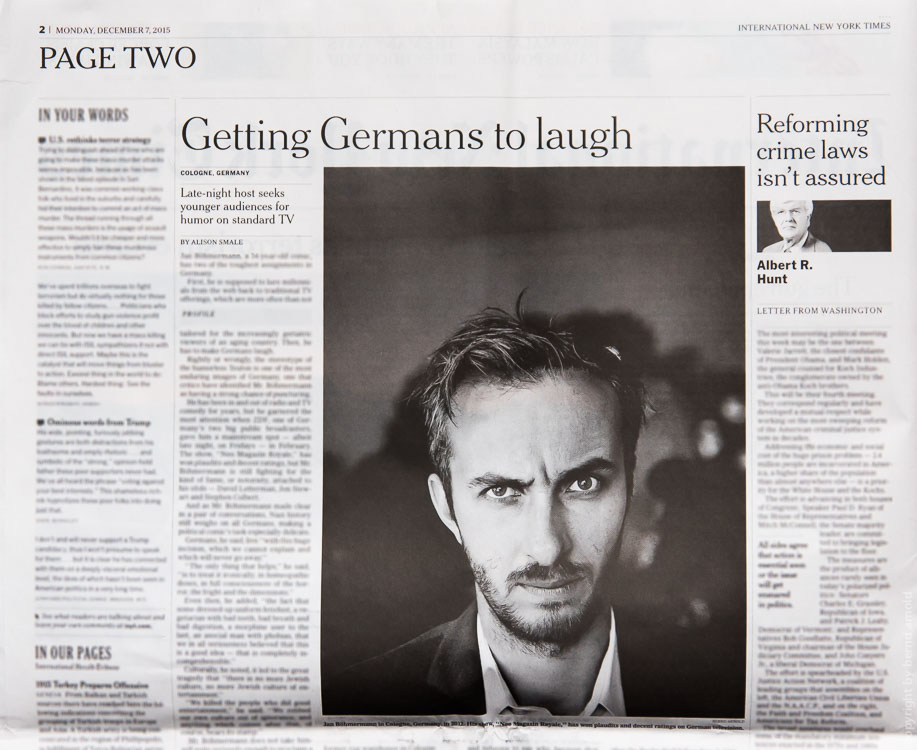 Anchorman Jan Böhmermann in New York Times International