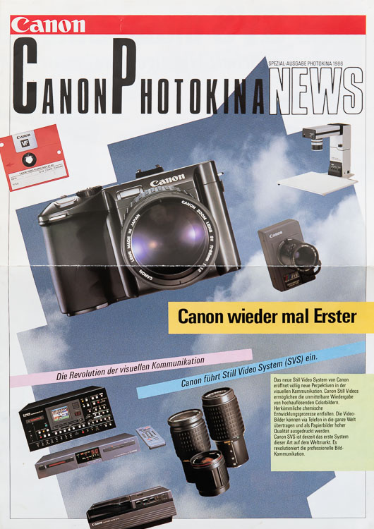Werbebroschüre der Canon Digitalkamera, 1986