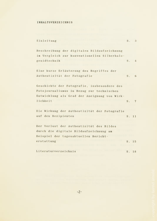 Studienarbeit – Lady Di und der Neue Fotograf – Inhaltsverzeichnis