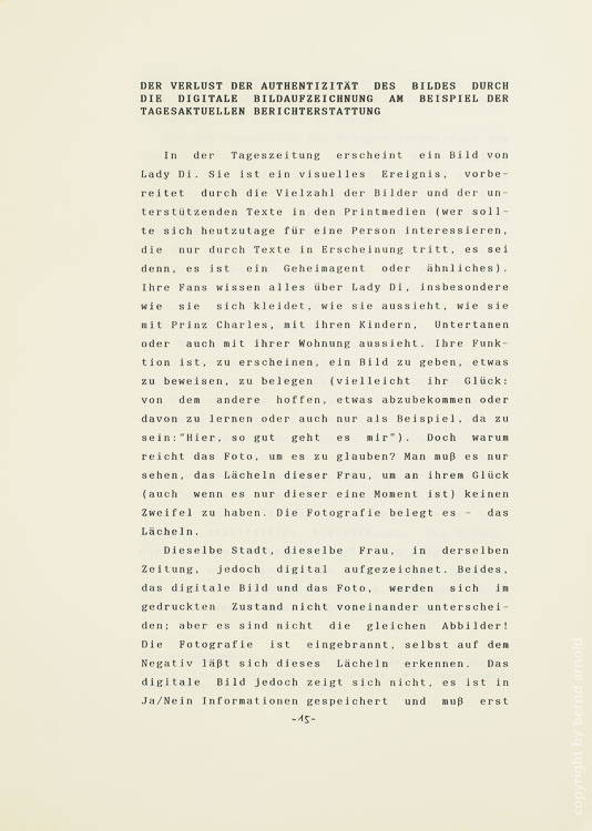 Studienarbeit – Lady Di und der Neue Fotograf
