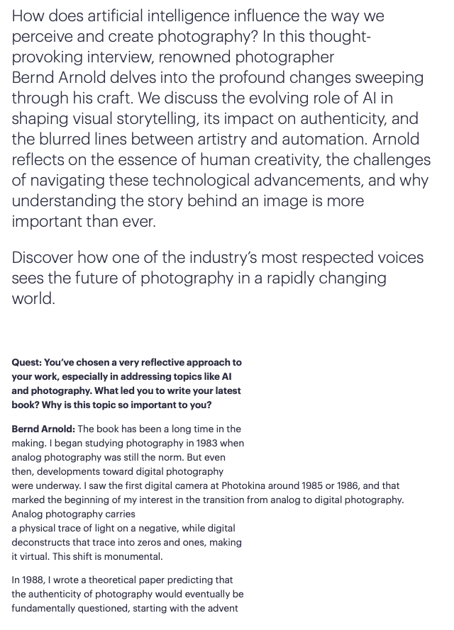 Ausschnitt aus dem Interview Prompting the new reality des Future Magazins Quest Ausschnitt aus dem Interview Prompting the new reality des Future Magazins Quest
